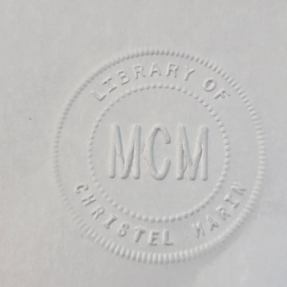 Vintage Official Champ Pocket Seal Embosser Library of MCM Christel Narin Chrome